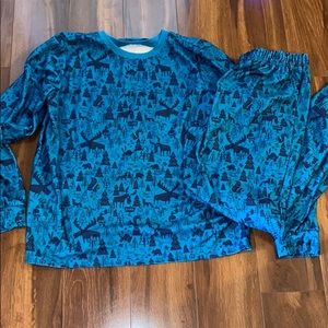 Llbean youth pjs set size 18 XL thermal GUC